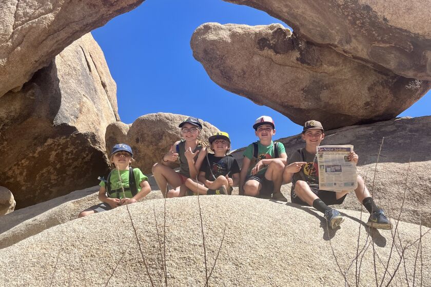 Alison Pertler sent this photo of her five children visiting Joshua Tree National Park over the spring break. 