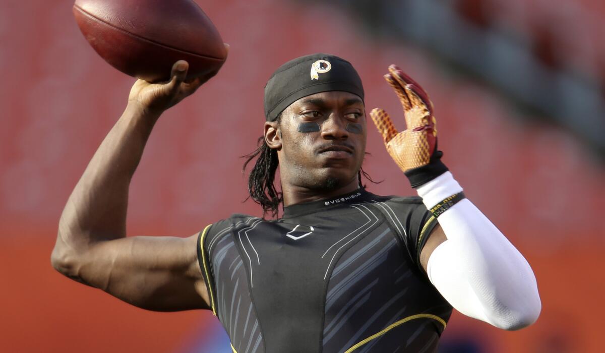 Free-agent quarterback Robert Griffin III has been making the rounds to NFL teams since his release from Washington.
