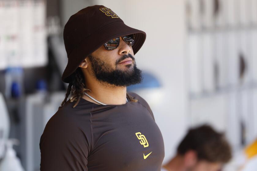 SAN DIEGO, CA - JULY 7: San Diego Padres' Fernando Tatis Jr. looks on during a game against the Colorado Rockies at Petco Park on Thursday, July 7, 2022 in San Diego, CA. (K.C. Alfred / The San Diego Union-Tribune)