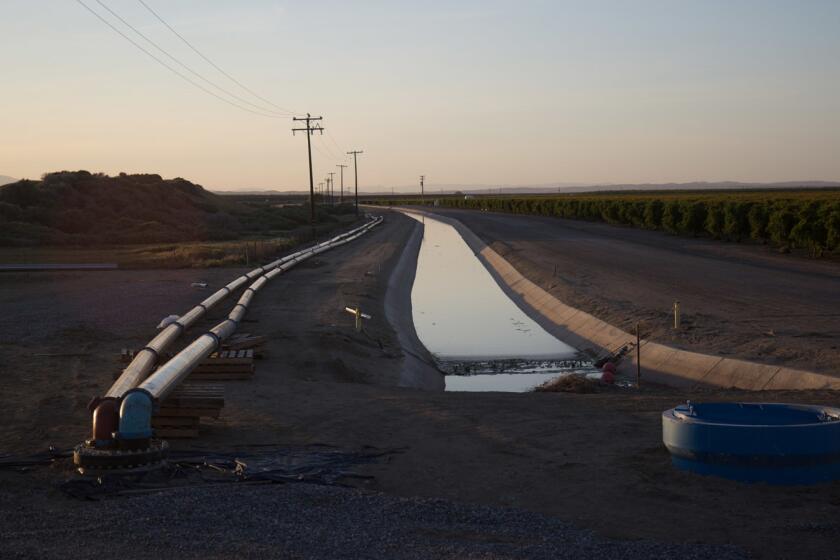 A pipeline allegedly owned by Stewart Resnick, bringing water from Dudley Ridge to Lost Hills.