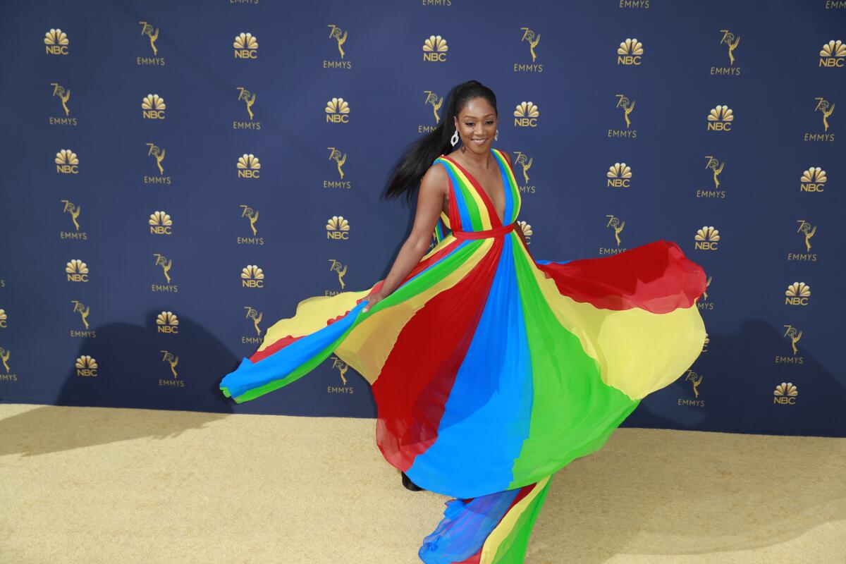 Tiffany Haddish arriving at the 70th Primetime Emmy Awards at the Microsoft Theater in Los Angeles, CA.
