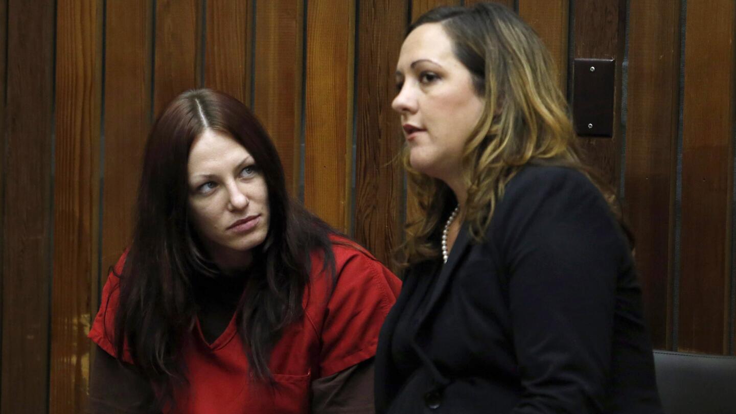 Alix Tichelman, 26, left, and her attorney, Athena Reis, in Santa Cruz Superior Court in July where Tichelman pleaded not guilty to manslaughter, destroying evidence and several other charges in the November heroin overdose death of Google executive Forrest Hayes.