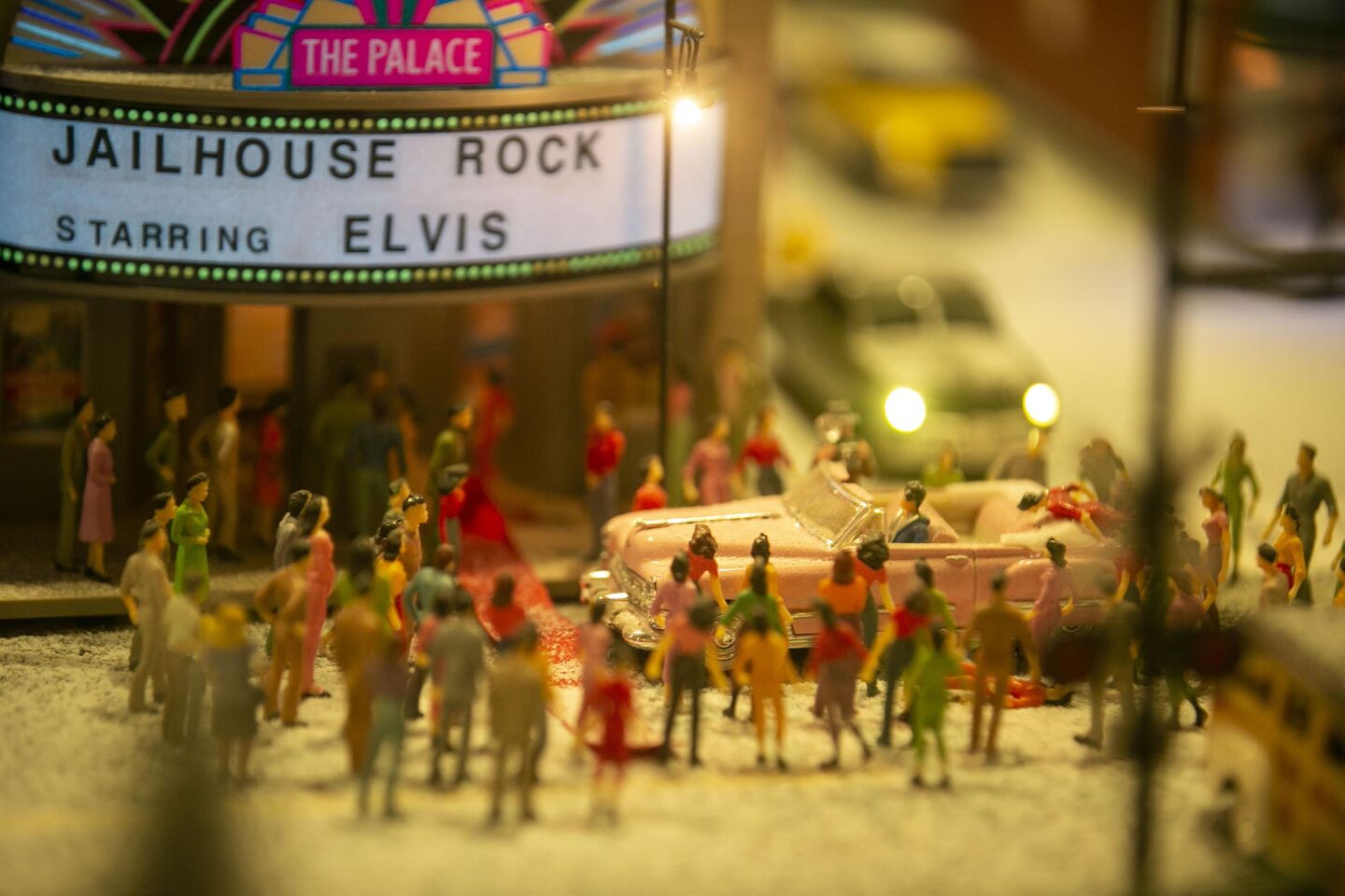 David Lizerbram and his wife Mana Monzavi took over the Old Town Model Railroad Depot, which was in danger of closing. The extensive train layout and its detailed and sometimes humorous dioramas was photographed on Friday, Dec. 13, 2019, at its Old Town, San Diego location. Elvis showing up in his pink Cadillac at the Palace theater.