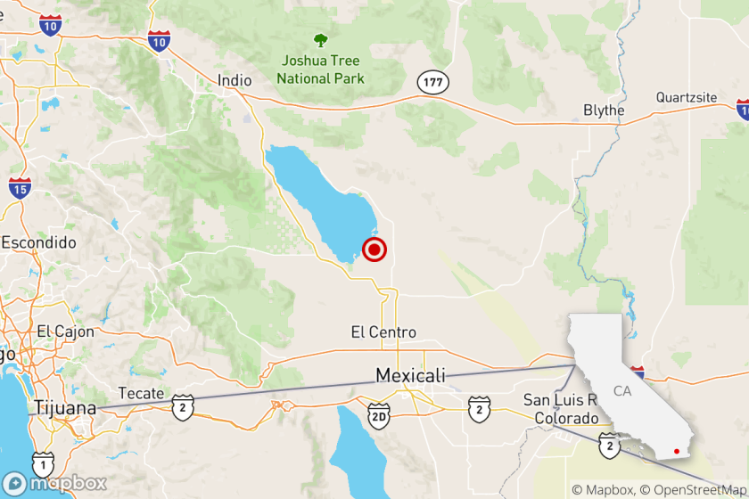 California Earthquake Swarm Of Quakes Hits Near Southern Border Los Angeles Times Map Of Imperial County Ca