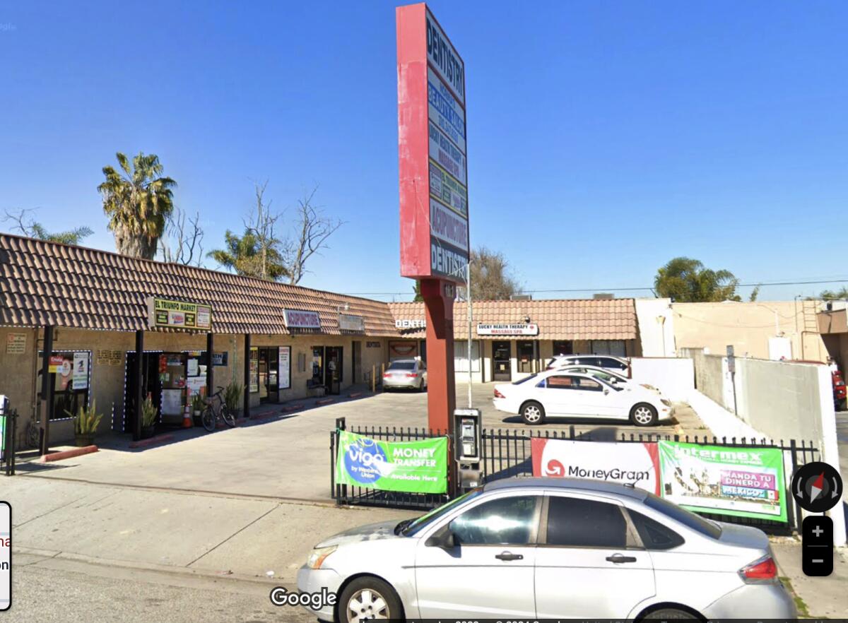 Exterior view of a strip mall