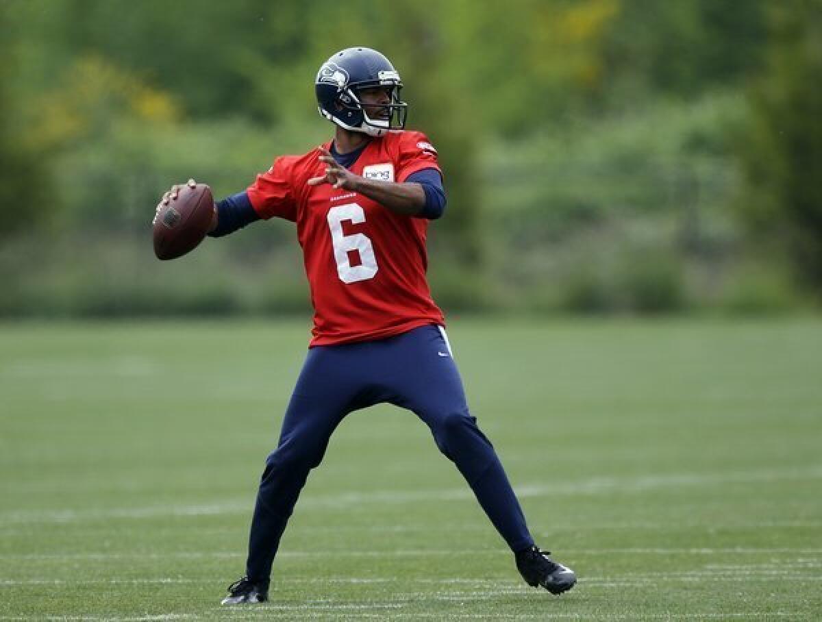 Quarterback Josh Portis took part in the Seattle Seahawks' first off-season workout on Monday. He was released on Tuesday.