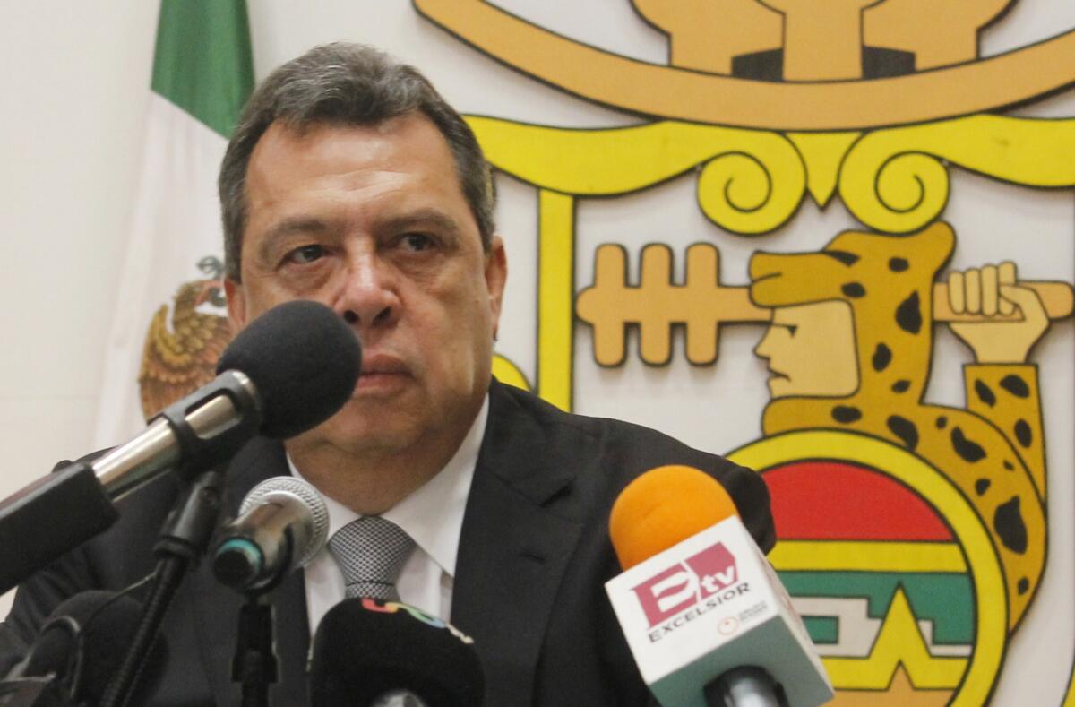 Guerrero state Gov. Angel Aguirre at a news conference in Chilpancingo, Mexico, on Oct. 23.