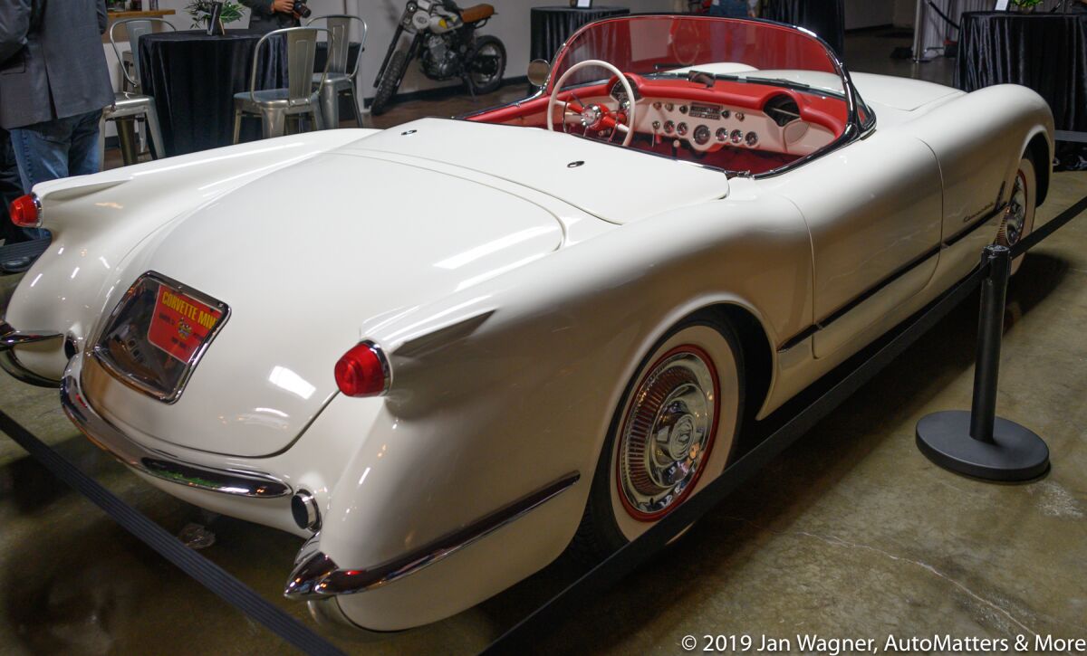 A vintage white Corvette
