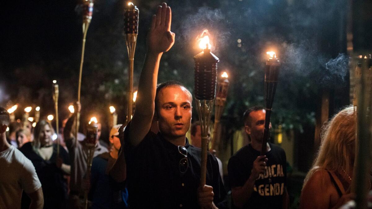  Torch-bearing white nationalists 