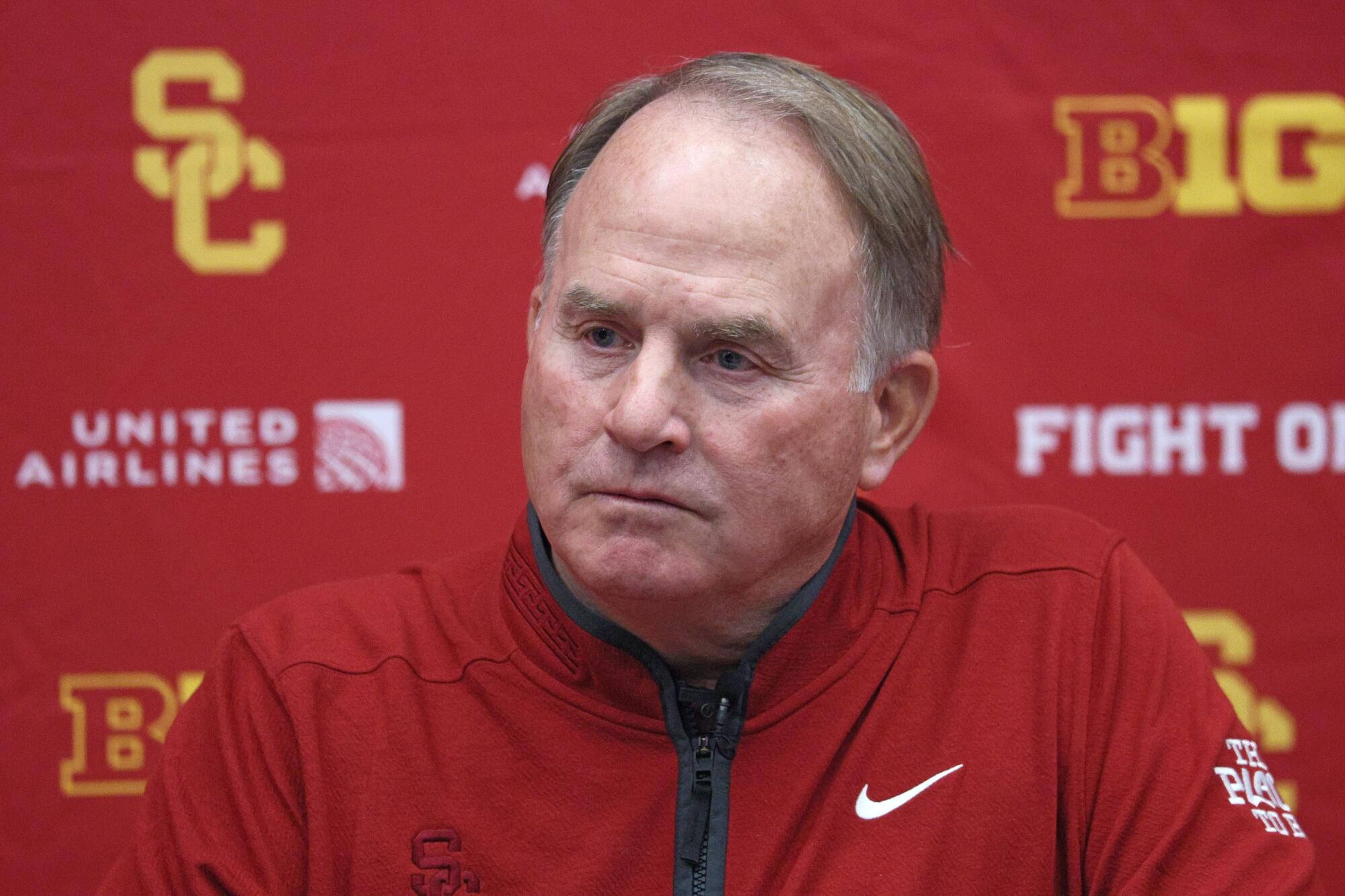 New USC defensive coordinator Gary Patterson is introduced at a news conference Wednesday.