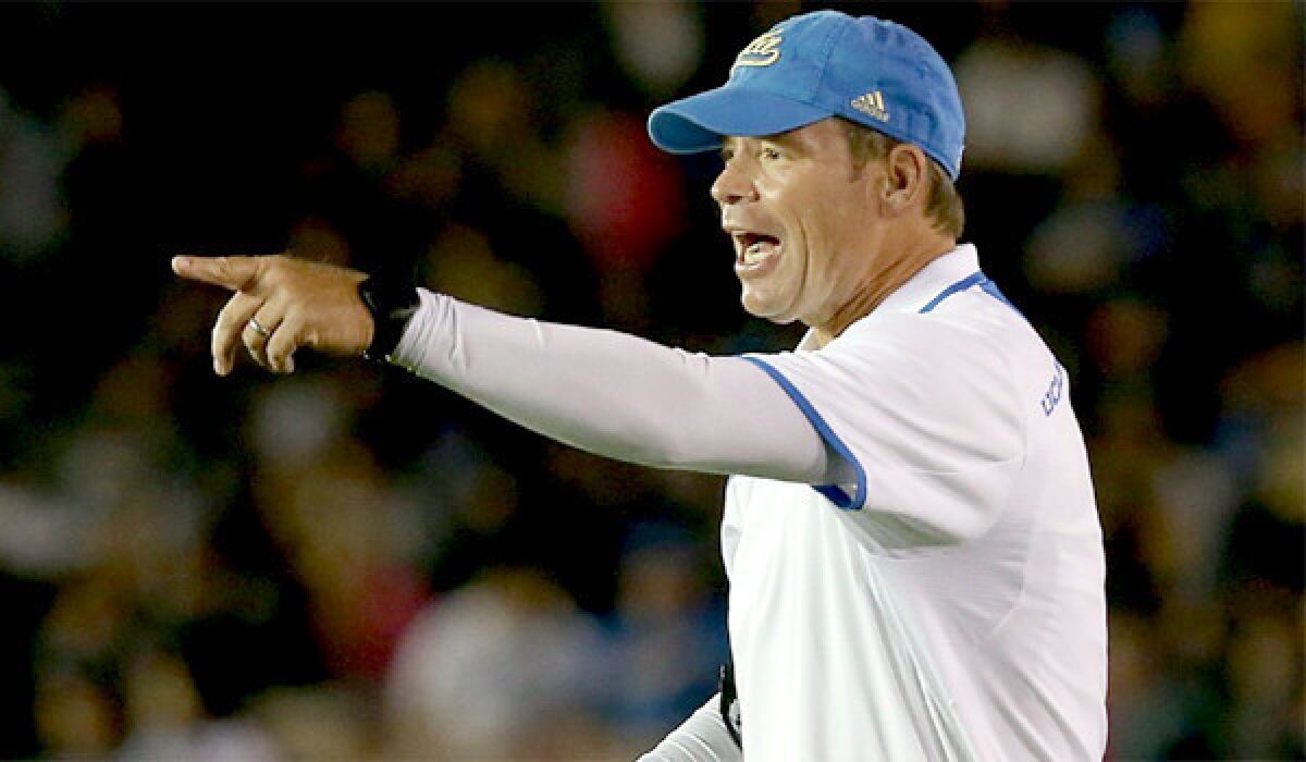 UCLA Coach Jim Mora, like former Stanford Coach Jim Harbaugh, seeks to change the way the Bruins football program is viewed. He'll get a chance to make a new impression when UCLA faces Stanford in Palo Alto on Saturday.