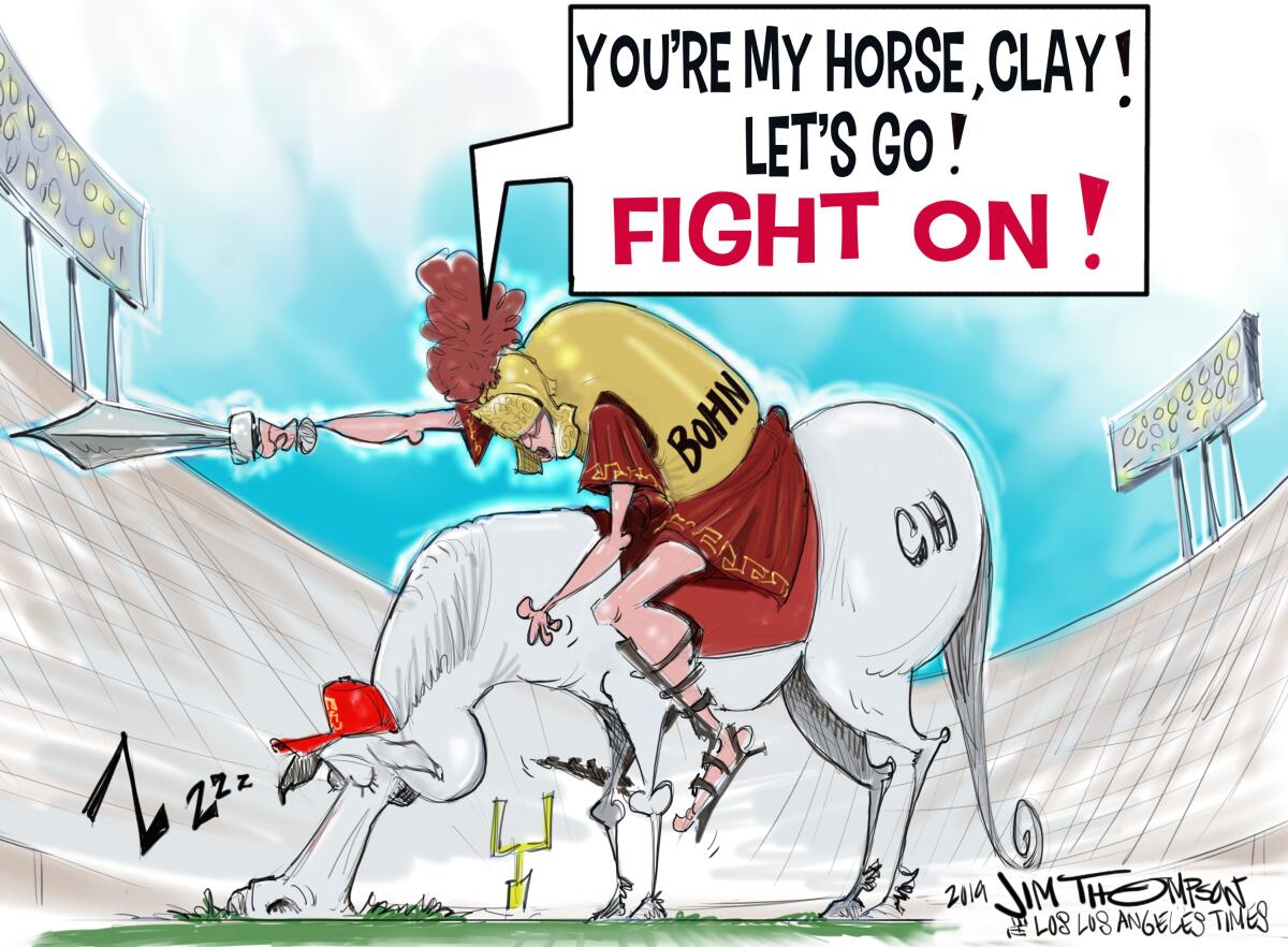 Mike Bohn Clay Helton Cartoon