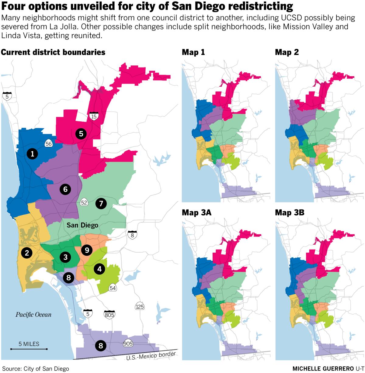 Four options unveiled for city of San Diego redistricting