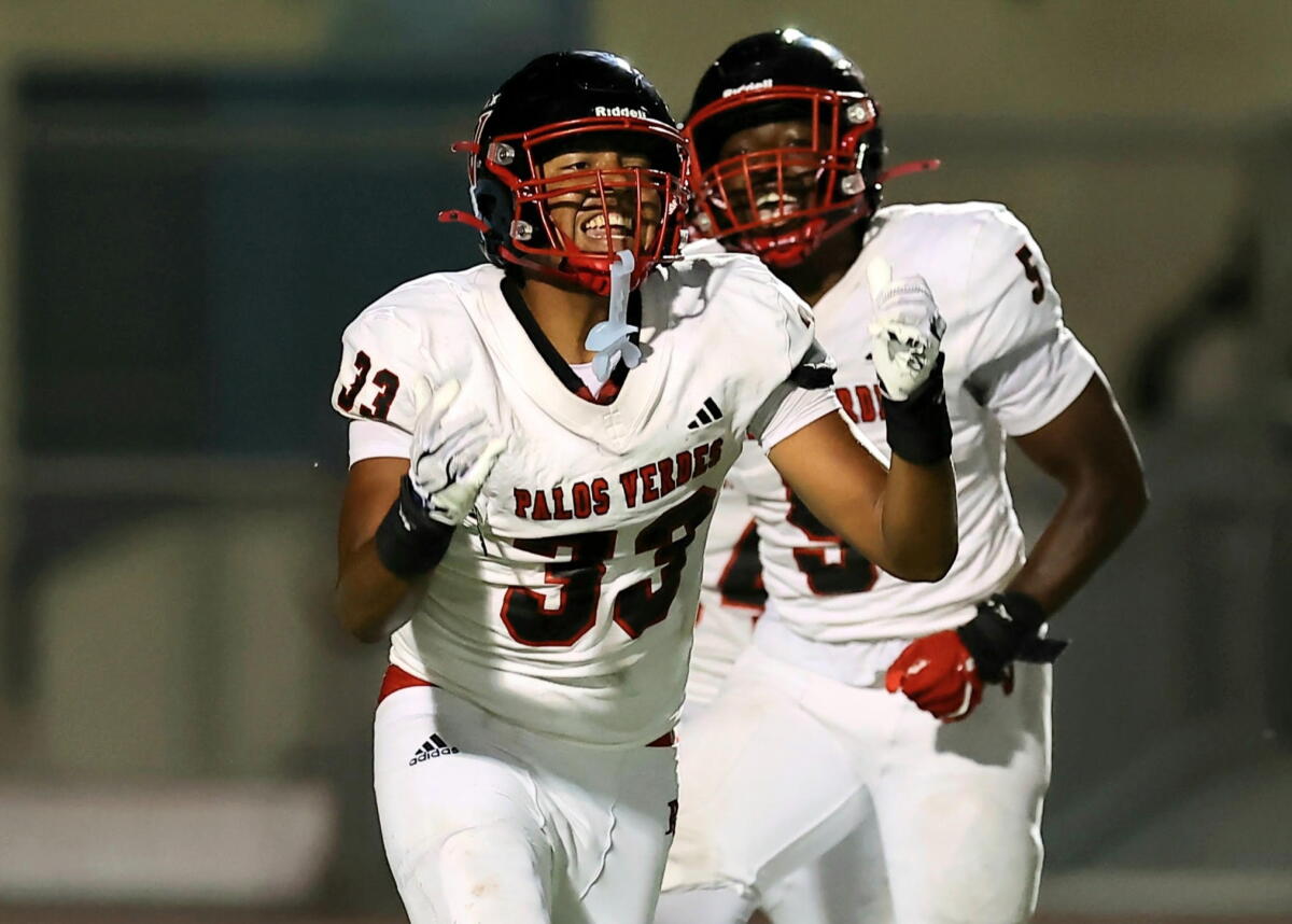 Palos Verdes standout Douglas Stewart is fired up during a win over Carson.