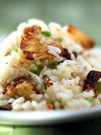 Rice with roasted cauliflower