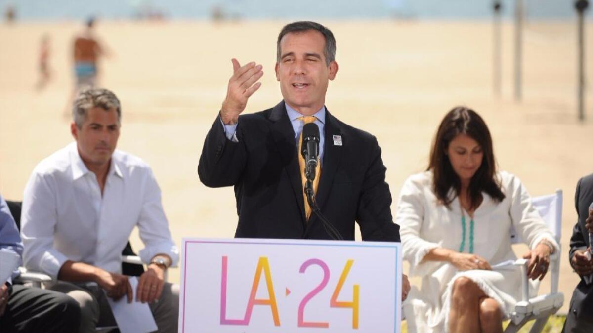 Mayor Eric Garcetti and LA 2024 leaders estimate the Summer Olympics can be staged for $5.3 billion and break even with help from various revenue streams.