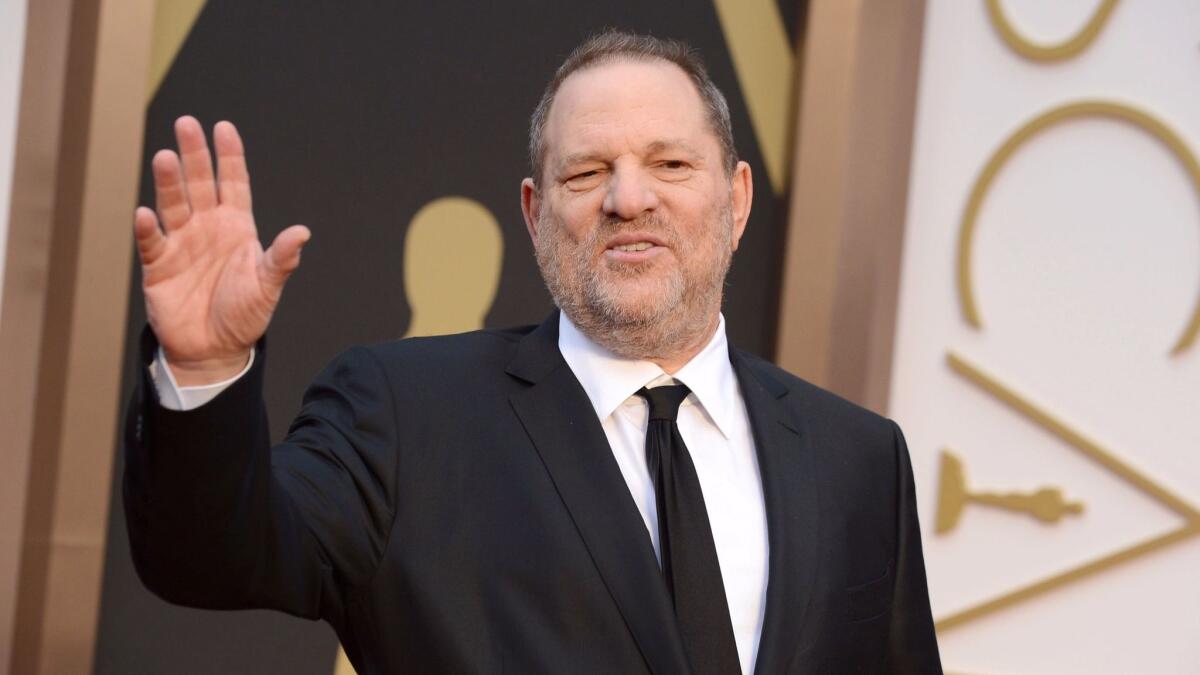 Harvey Weinstein arrives at the Oscars in Los Angeles on March 2, 2014.
