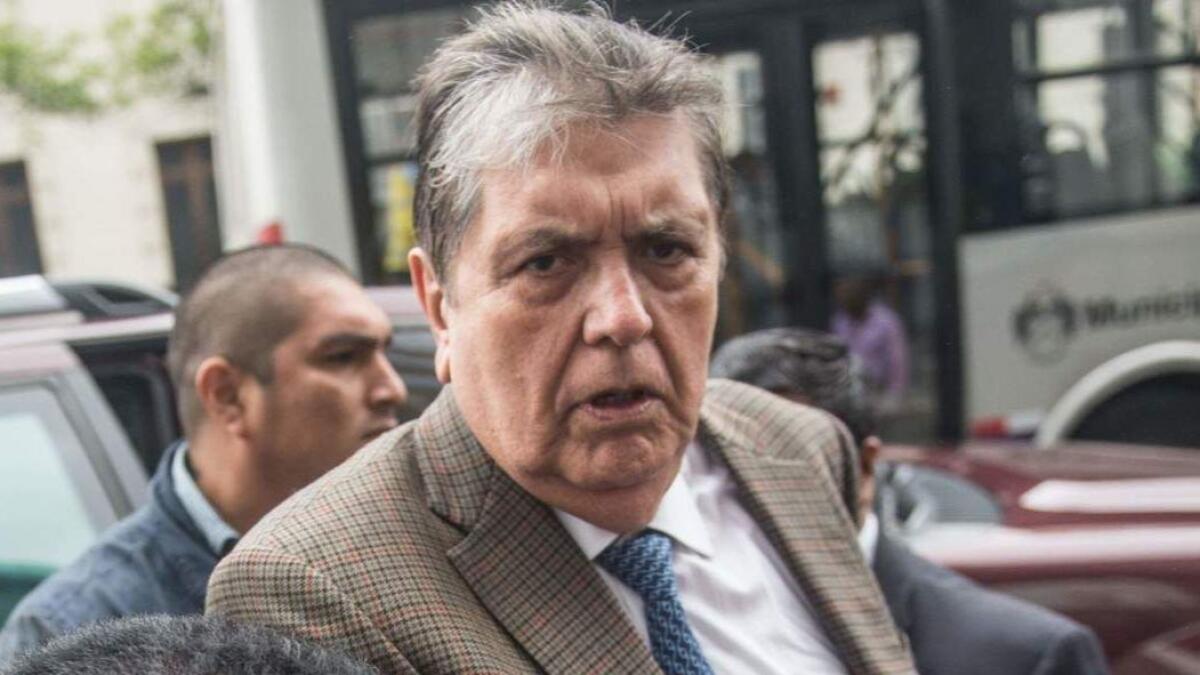 Former Peruvian President Alan Garcia, shown last year, shot himself as authorities prepared to arrest him on Wednesday.