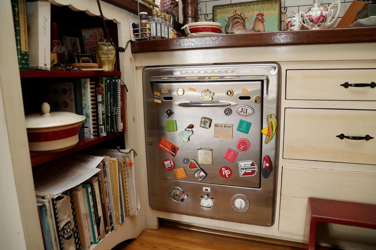 A still-operable Thermador oven original to Jill Hubbard's 1936 home is one of several vintage features left intact.