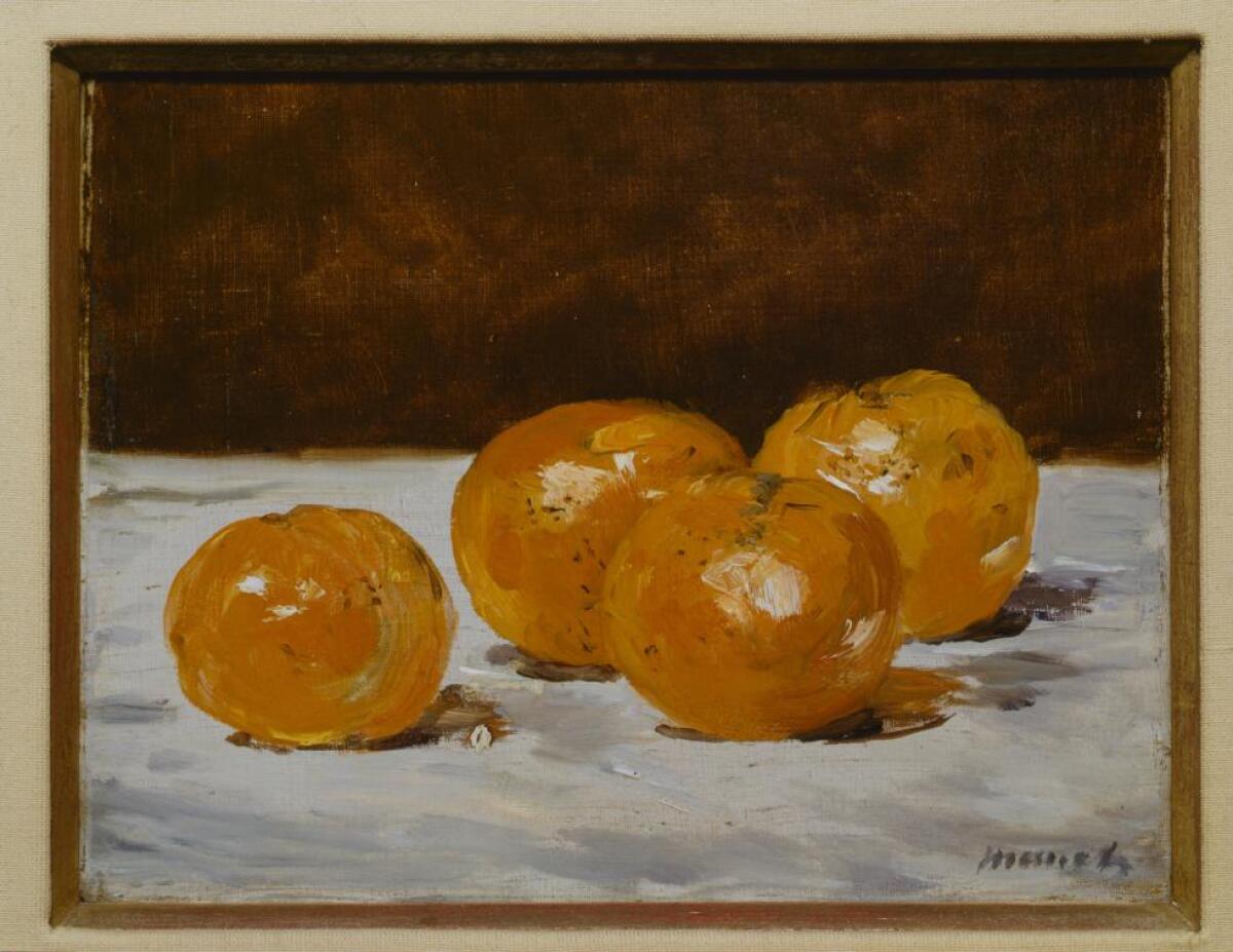 "Four Mandarin Oranges," about 1882, by Edouard Manet, at the Getty Museum.