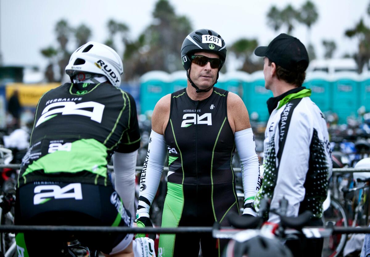 Herbalife Chief Executive Michael O. Johnson at the 2011 Los Angeles Triathlon, which was presented by Herbalife.