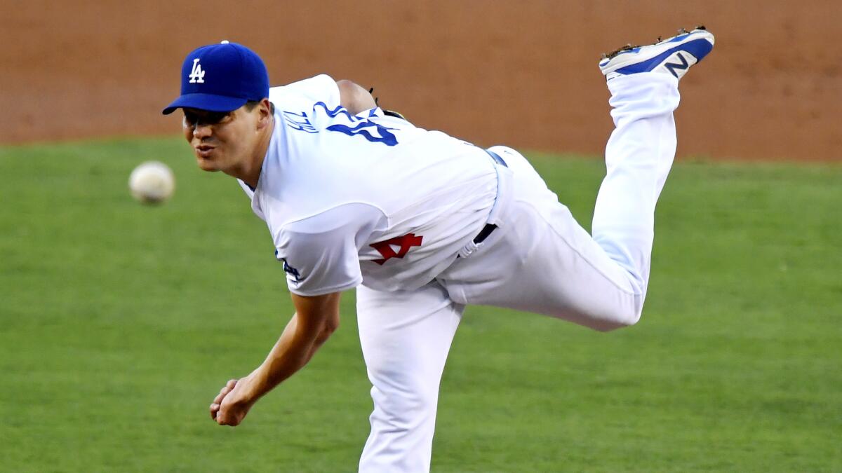 Rich Hill did not give up a hit until two outs in the sixth inning Saturday night.