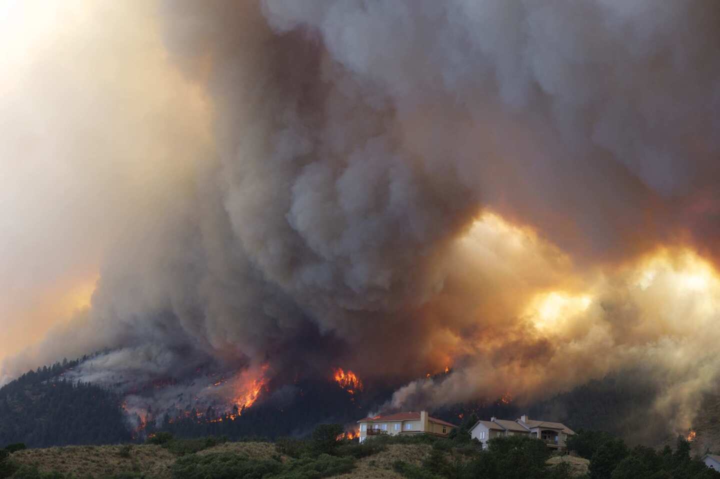 The Waldo Canyon fire moved into subdivisions and destroyed homes in Colorado Springs, Colo.