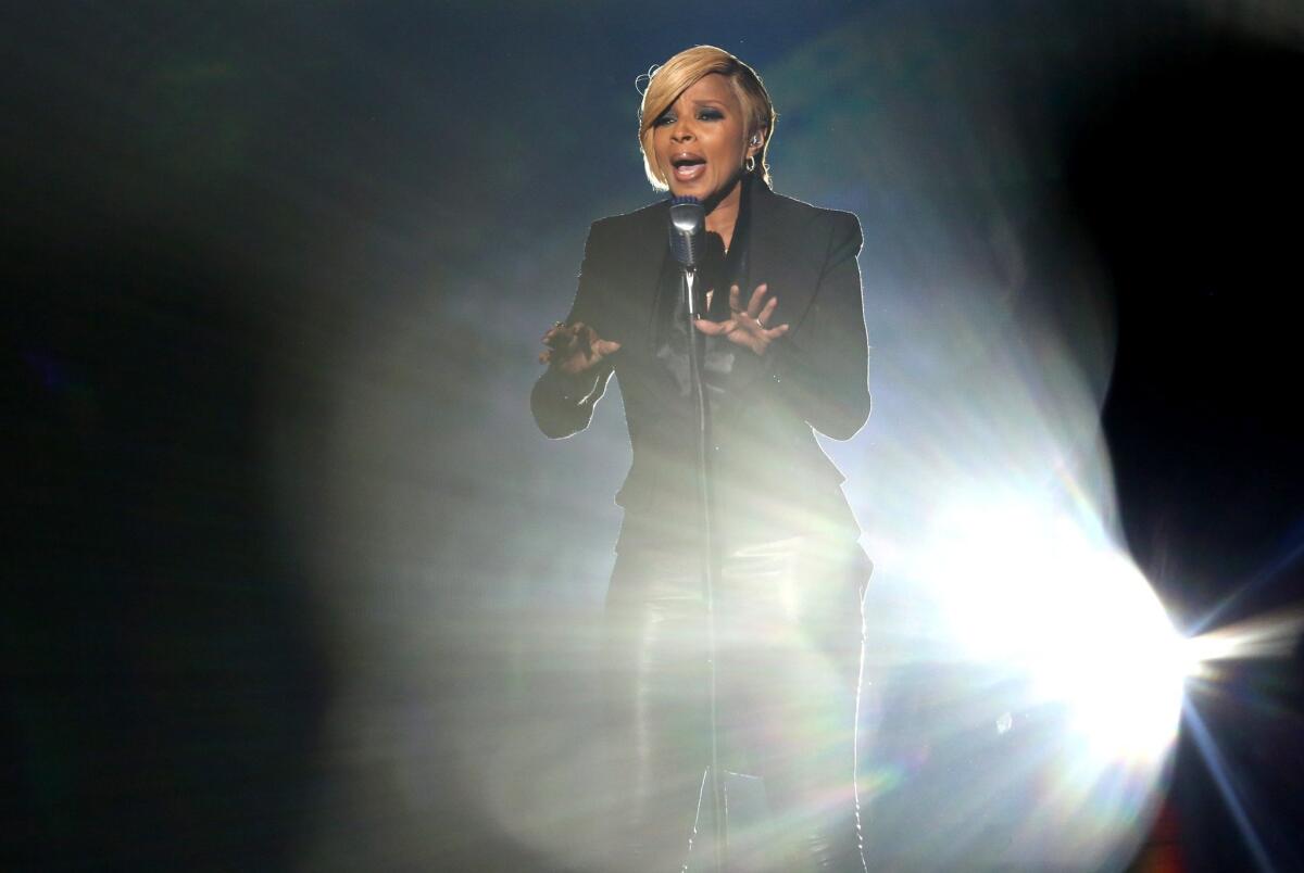 Mary J. Blige performs at the American Music Awards at Nokia Theatre L.A. Live on Nov. 23, 2014, in Los Angeles.