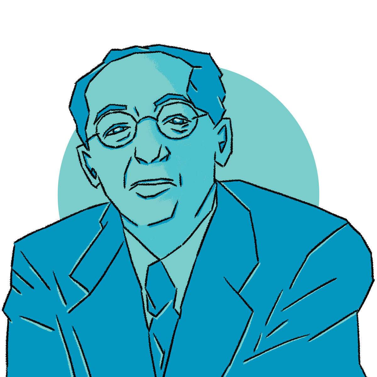 Aaron Copland, depicted in an illustration, invented what became known as the "American sound."