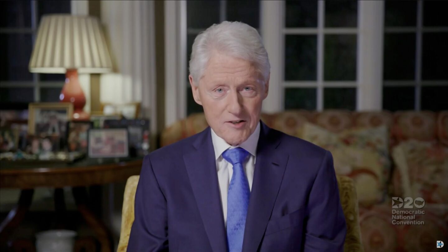Former President Clinton addresses the virtual convention.