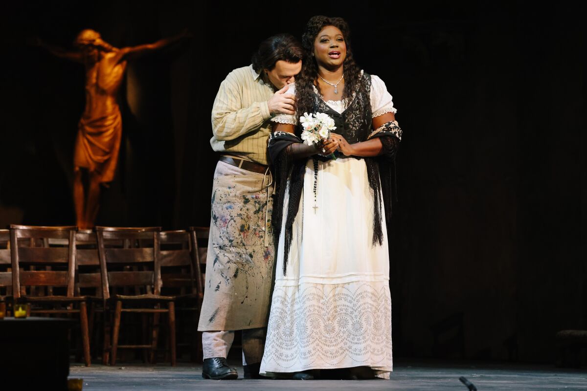 Michael Fabiano and Angel Blue at the LA Opera "Toska"