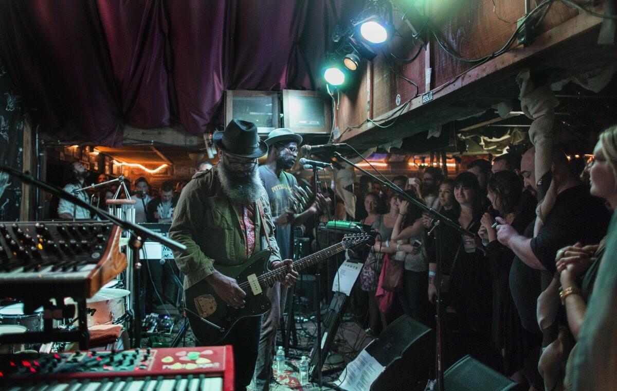 TV on the Radio performs at the intimate Pappy & Harriet's on October 25, 2014 in Pioneertown, California.