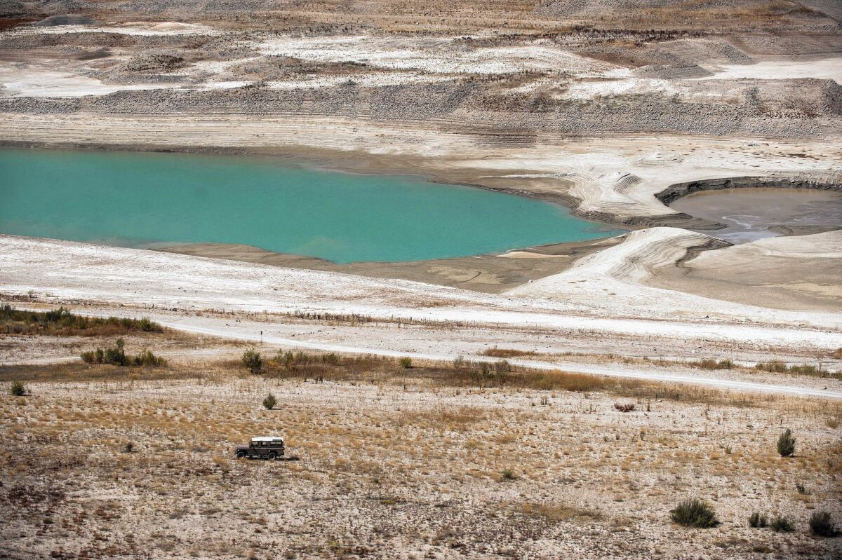 North of Tehran,the reservoir at Lar dam is nearly empty.