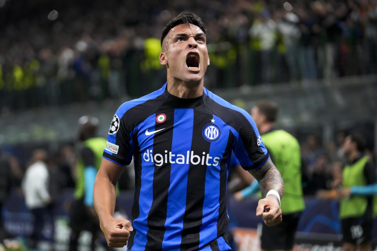 Lautaro Martínez celebra tras marcar el segundo gol del Inter de Milán 