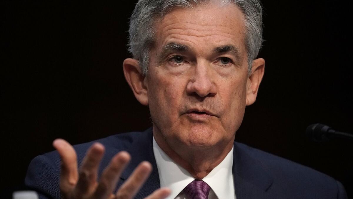 Federal Reserve Board Chairman Jerome Powell testifies before the Senate Banking Committee.
