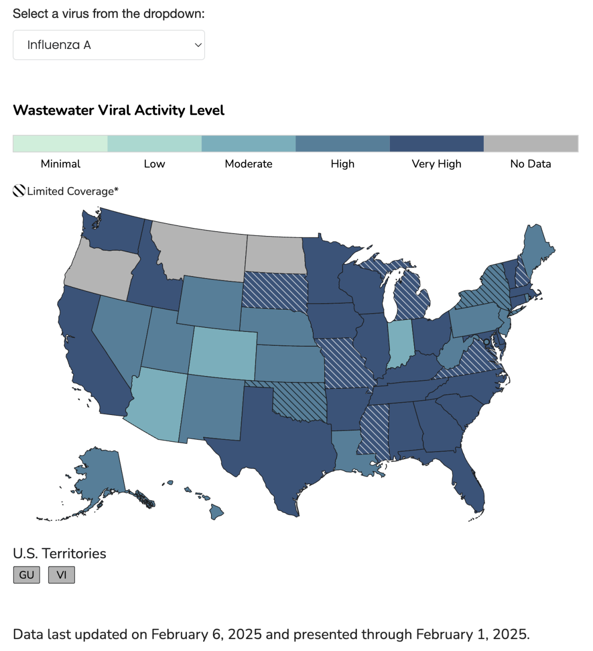 The blue color of the US chart is different.