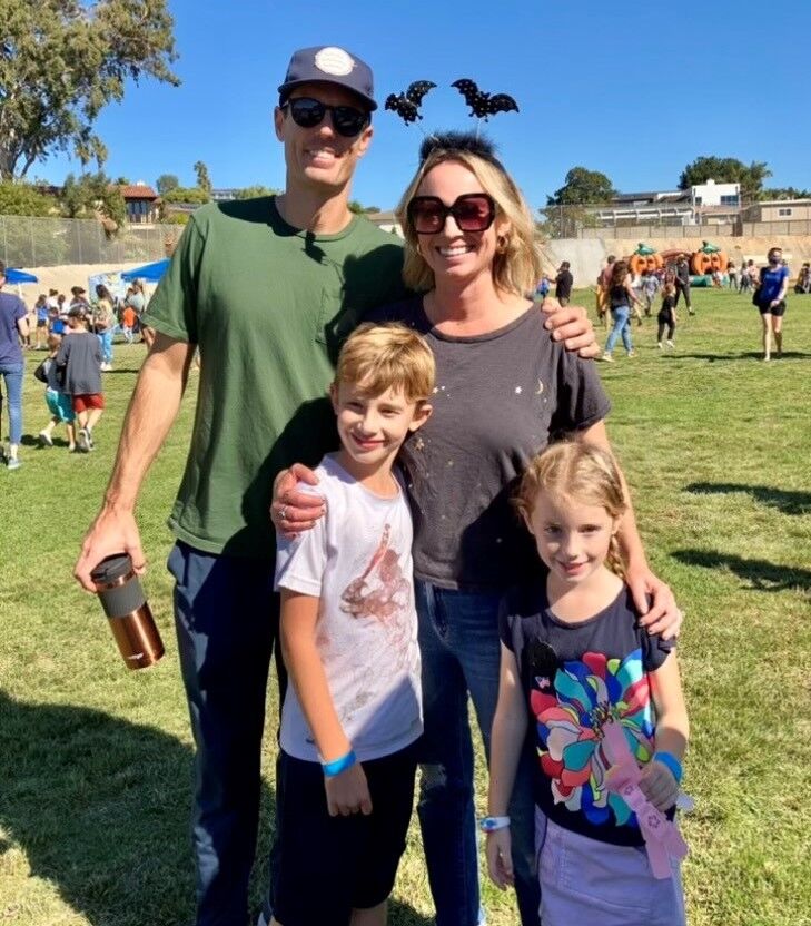 The Benedetto family, parents Nate and Kristi and children Drake and Cybil, attend the Bird Rock Fall Festival.