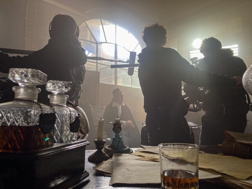 Hershey Felder shooting a scene for the new musical film "Mozart and Figaro in Vienna."