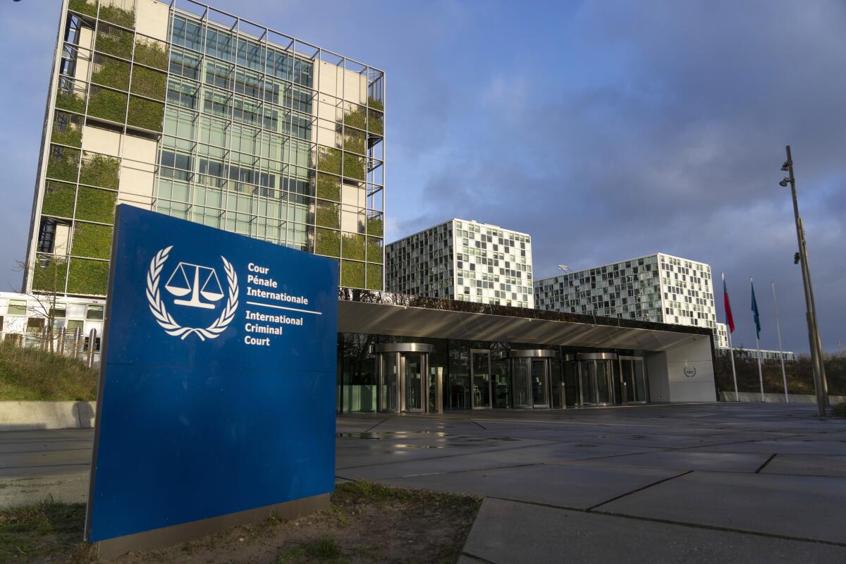 Vista del exterior de la Corte Penal Internacional,