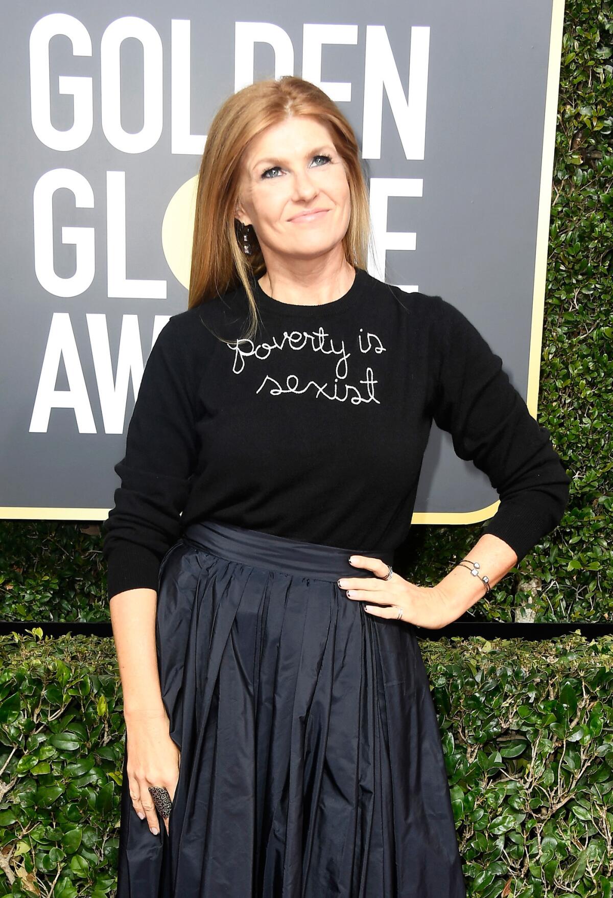 Actress Connie Britton at the 75th Golden Globe Awards at the Beverly Hilton Hotel on Jan. 7, 2018 in Beverly Hills.