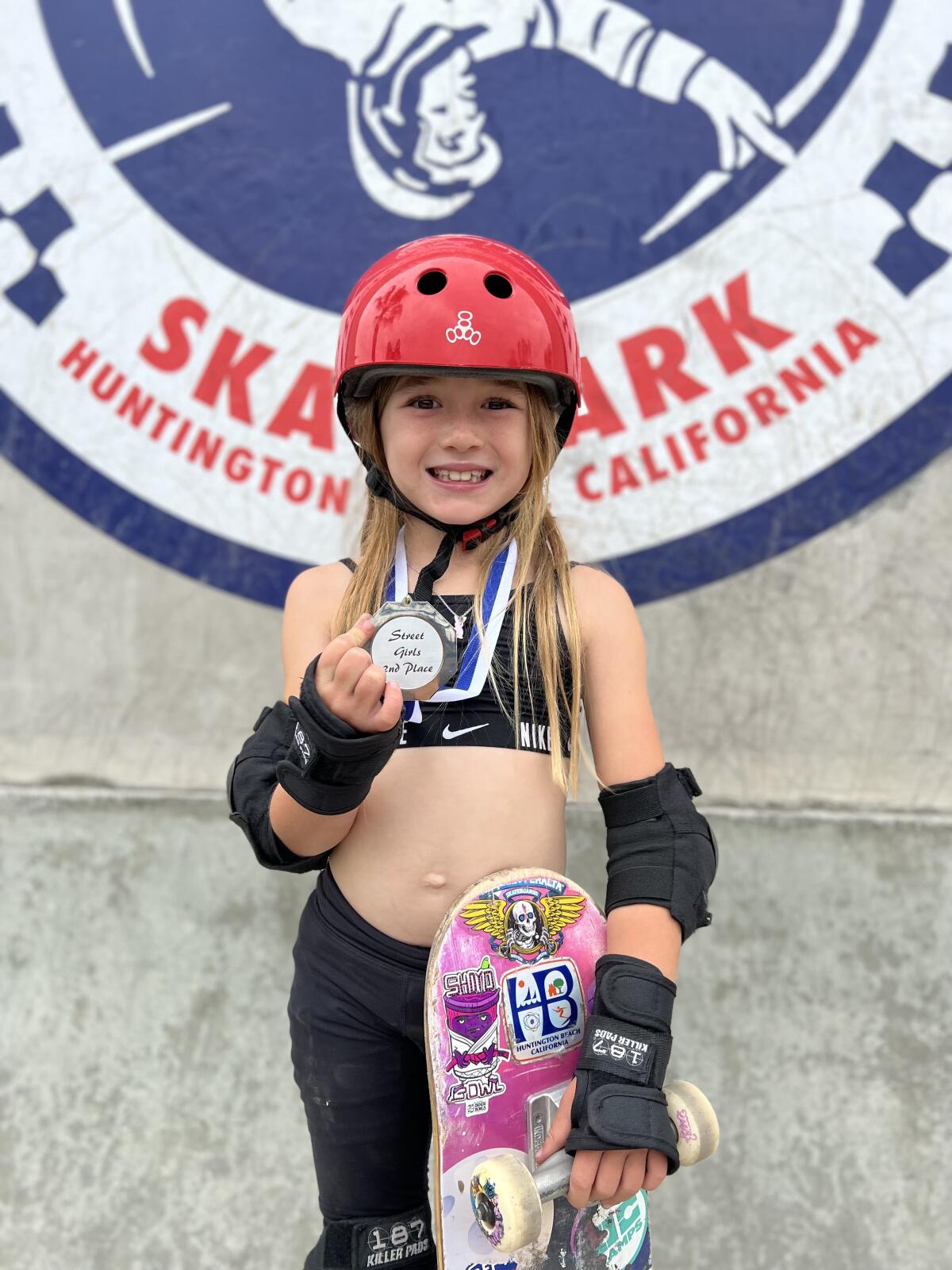 Huntington Beach's Brooke Benton took second place in girls' street skateboarding at a local event over the weekend.