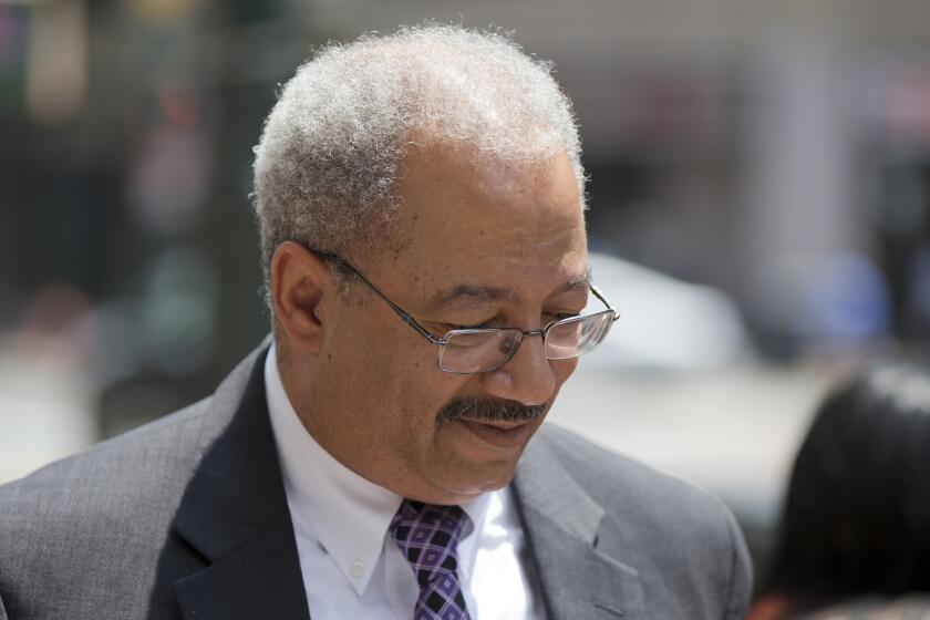 Pennsylvania Rep. Chaka Fattah leaves the federal courthouse in Philadelphia on June 21.