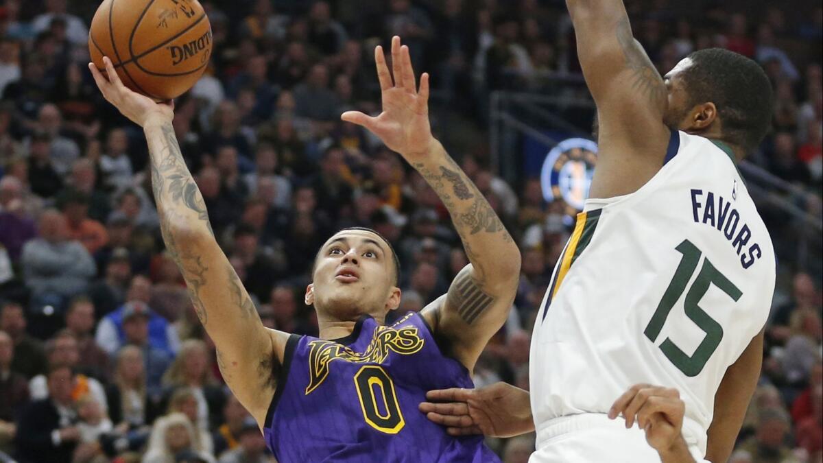 Lakers forward Kyle Kuzma was averaging 18.6 points per game entering Sunday's game.