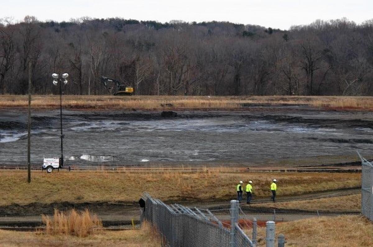 A massive spill of coal ash from this Duke Energy storage basin in Eden, N.C., was reported on Feb. 2. Environmental groups say illegal levels of arsenic, lead and other toxic heavy metals entered the Dan River; Duke and state regulators have downplayed the severity of the spill.