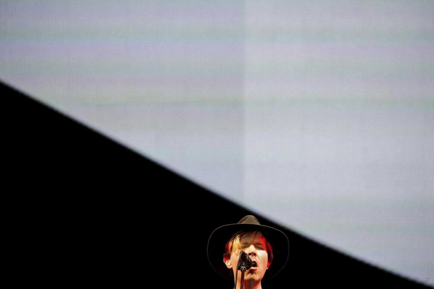 Beck performs on the final day of the second weekend of the Coachella Valley Music and Arts Festival.