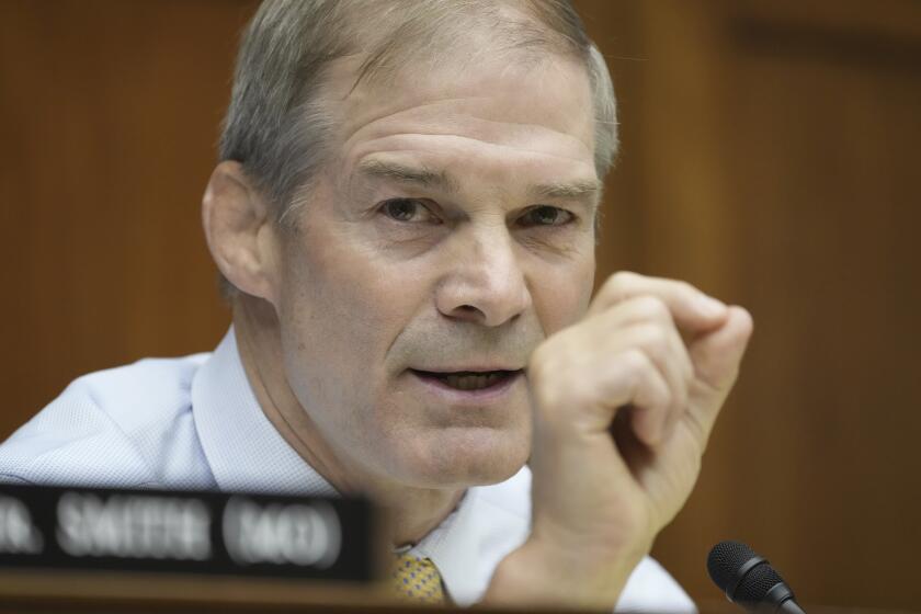 Rep. Jim Jordan, R-Ohio, speaks during the House Oversight Committee impeachment inquiry hearing into President Joe Biden, Thursday, Sept. 28, 2023, on Capitol Hill in Washington. (AP Photo/Jacquelyn Martin)