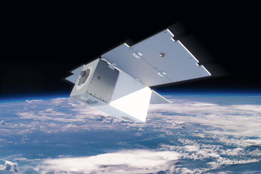 A rendering of one of the Carbon Mapper satellites set to launch in 2023.
