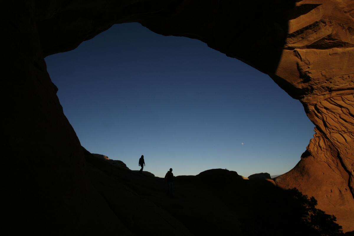 The North Windows are among the largest arches in Arches National Park in Moab, Utah.