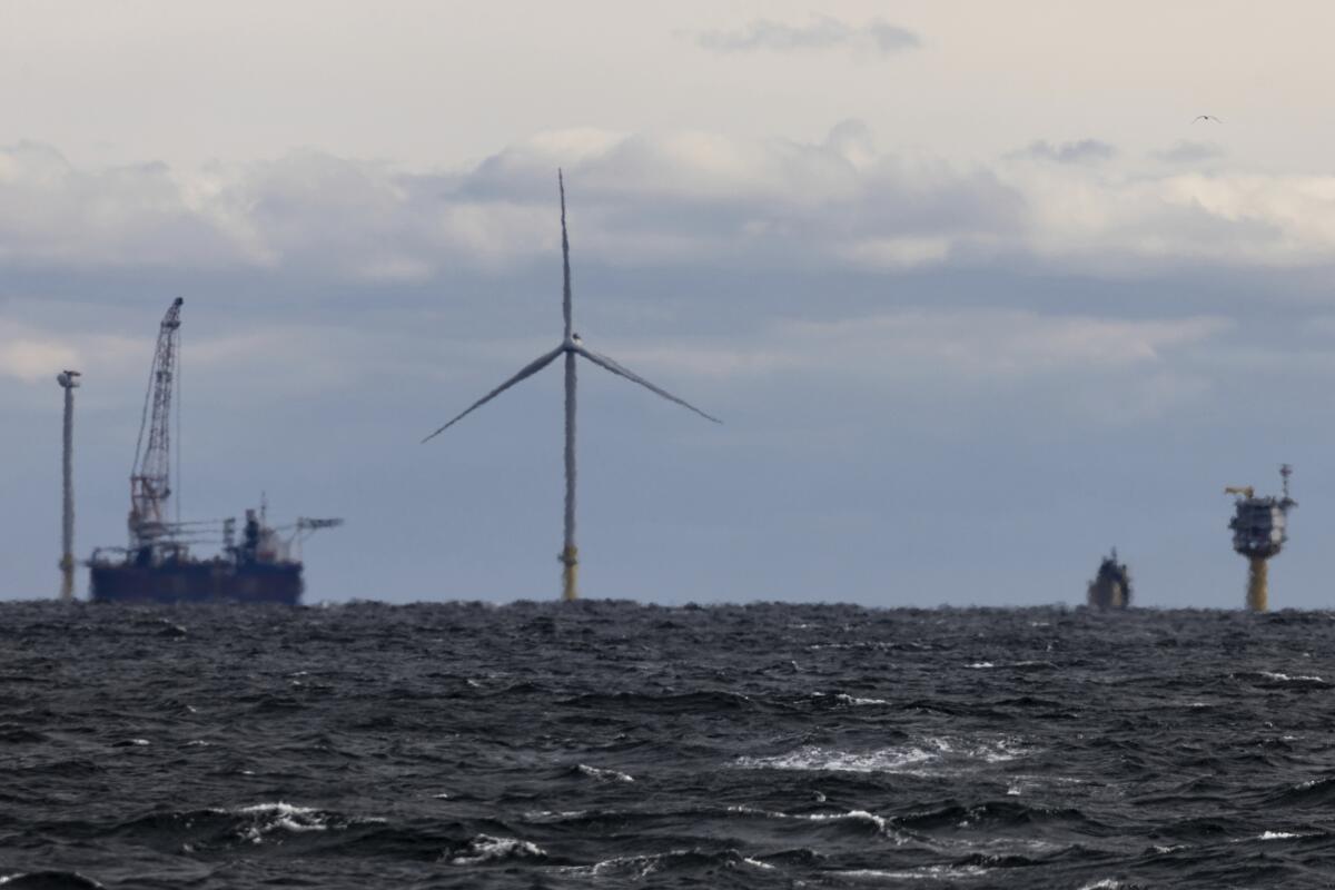 Wind turbine in waters off Long Island