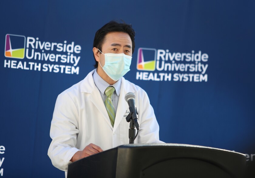Riverside County public health officer Dr. Geoffrey Leung. 